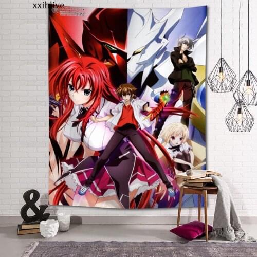 Custom Tapestry Anime High School DxD Printed Large Wall Tapestries Hippie Wall Hanging Bohemian Wall Art Decoration Room Decor