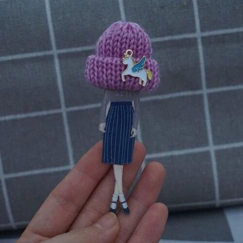 Harajuku Badges for Woman Brooches Pins cute unicorn Acrylic Cartoon Models Brooch Fashion clothing bag Accessories