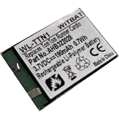 3.7V 190mAh Li-Polymer Battery for TomTom Runner Cardio Smart Watch Battery Rechargeable Replacement AHB322028