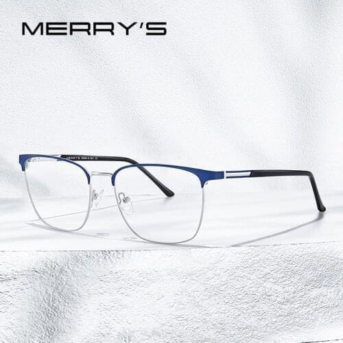 MERRYS DESIGN Alloy Optical Glasses Men Ultralight Square Myopia Eyeglasses Frame Prescription Eyewear Fashion Style S2058
