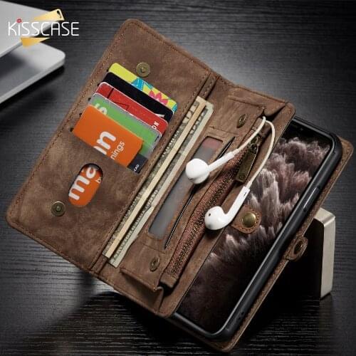 KISSCASE Multi-Functional Wallet Case For iPhone 12 Pro Max 12 Mini Leather Case For iPhone 11 Pro Max XR/XS Max/X 6/6S/7/8 Plus