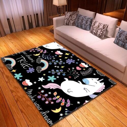 Fashion Cartoon Unicorn Printed Carpet Modern Bedroom Large size decor Rug And carpets For Living Room Home Alfombra Tapis Salon