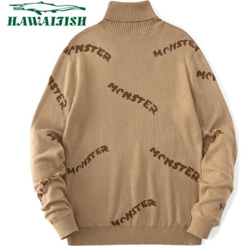Sweater male 2021 autumn new pullover mens casual knit sweater letter printed sweater men knitted christmas sweater