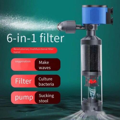 15W/25W/35W 6 in 1 fish toilet filter pump low suction pump pumping water pump fish tank oxygen wave pump aquarium accessories