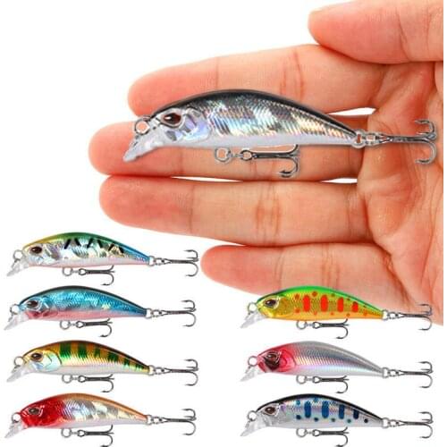NEW 48mm 4g Minnow Stream Fishing Lure Mini Trout Baits Small Whopper Vibrating Light Sinking Micro Fish Crankbait Japan Winter