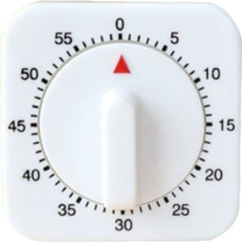 Novelty White Square 60-Minutes Mechanical Timer Reminder Counting For Kitchen Mechanical Timer