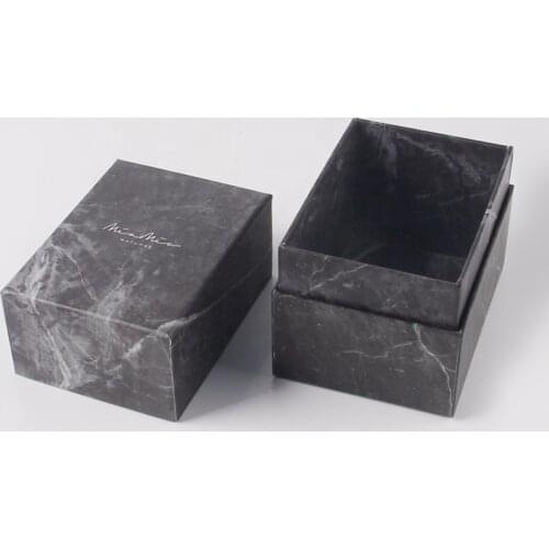 Wholesale 500pcs/Lot Marble Square Jewelry Box With Lid Cardboard Paper Jewelry Gift Box