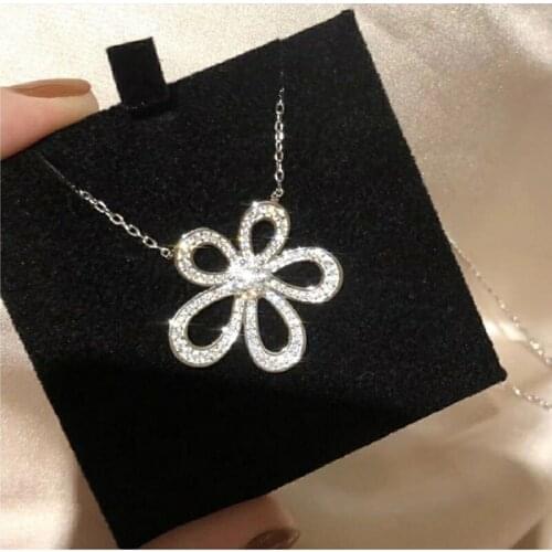 Fashion famous brand for women irregular hollow flower necklace 5 piece summer beach choker sterling silver jewelry