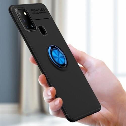 Peaktop Metal Ring Case For Samsung A21S A41 A31 A21 A11 A01 A51 A71 5G Silicone Shockproof Phone Cover for Galaxy M31 M21 M30S