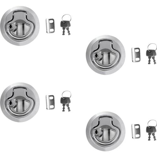 Durable 4 Pcs Zinc Alloy Chrome Finished Marine Kayak Canoe Boat Deck Flush Latch Pull Latch for Inflatable Boat Yaht Dinghy Acc