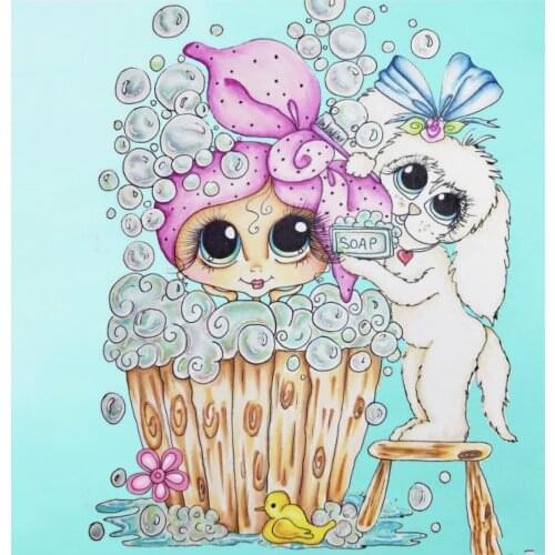 10x10 Girl bathing Ttransparent Clear Stamps Silicone Seals for DIY scrapbooking photo album Card Making