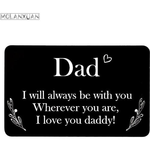 Rectangular Metal Lettering Love Discourse Wallet Insert Card Love Gift For Dad From Child