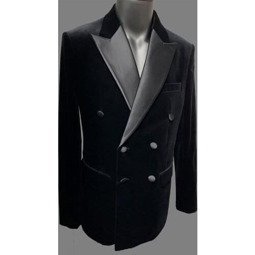 Luxury Black Velvet Men Suits Custom Made Suits Tailor Made Suits Tailored Mens Velvet Tuxedo Wedding Suits For Men Fashion 2021