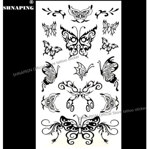 SHNAPIGN Body Art Large Butterfly Fairy Temporary Body Art Flash Tattoo Sticker 10*17cm Waterproof Henna Fake Tatoo Wall Sticker
