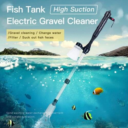 Electric Powerful Suction Aquarium Gravel Cleaner Fish Tank Siphon Vacuum Gravel Sand Washer Cleaner with Water Hose Controller
