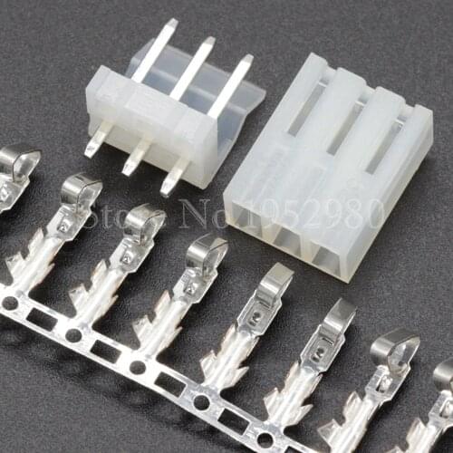 50Set/Lot CH3.96 Connector 3Pin 180 Degree Straight Pin 3.96mm Pin Header Wafer 3.96-AWG + Terminal + Housing