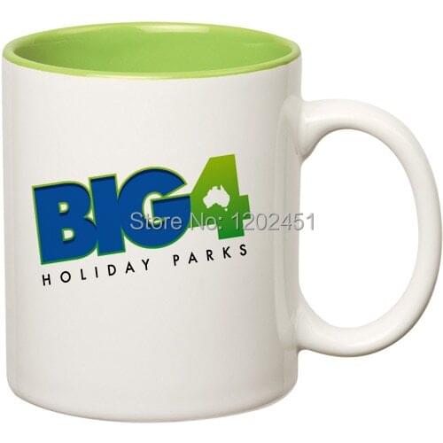 SPSCO 11oz two tone solid color mug , custom logo mug ,personalised coffee mugs