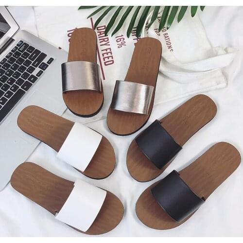 Flat-Bottomed Comfortable Ladies Slippers Summer New Fashion All-Match Elegant Beach Non-Slip Slippers For Outer Wear Hot Sale