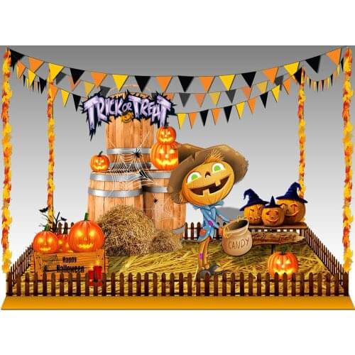 VinylBDS Photo Background Halloween Photography Backdrops Harvest Season Pumpkin Man Background Backdrop