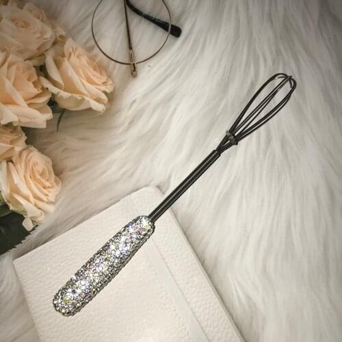 Diamond Egg Beater Sparkling Stainless Steel Egg Whisk Manual Hand Mixer Egg Stirrer Kitchen Egg Tools Bling Baking Accessories
