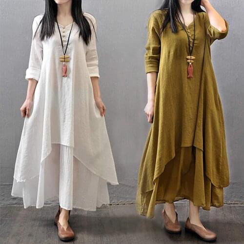 Xiangyihui Summer Linen Dresses