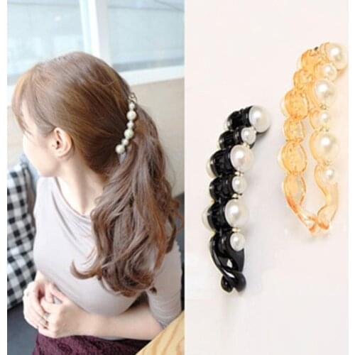 Acrylic Hair Claws Pearl Claw Clips For Woman Large Size Barrette Crab Ladies Fashion Hair Accessories