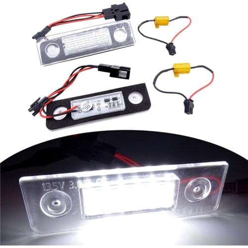 1 Pair LED Car License Plate Lights Number For VW Skoda Octavia ll Facelift 09-12; Facelifted 2003-2012; Roomster 5J 2006-2010