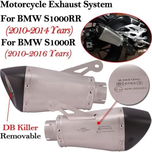 60MM For BMW S1000 S1000R S1000RR Motorcycle Exhaust Pipe System Modified Muffler Moto Escape Laser Removable DB Killer Slip On