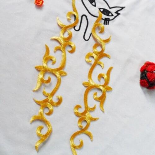 24*5 cm DIY clothing accessories dance costumes adhesive decals ironing cloth attached to gold embroidery patch stickers