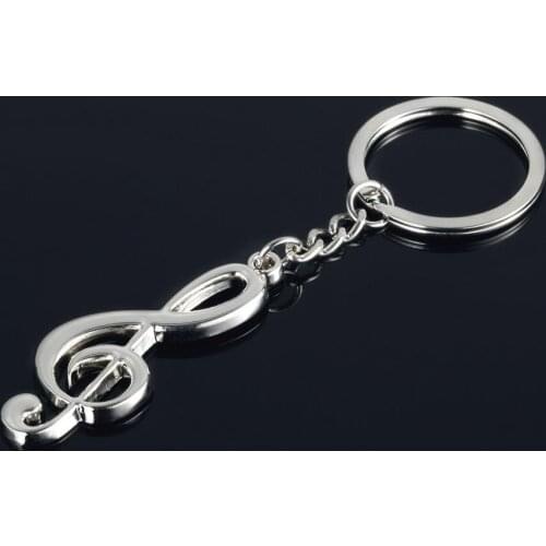 Car Musical note Shape Metal Key Chain Innovative Gift Stylish and Realistic Automotive Waist Hanging Keyring Pendant Key Holder