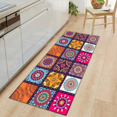 Bohemia Persian Retro Doormat Non-Slip Washable Bedroom Bathroom Kitchen Carpet Modern American Floor Area Rug Entrance Doormats