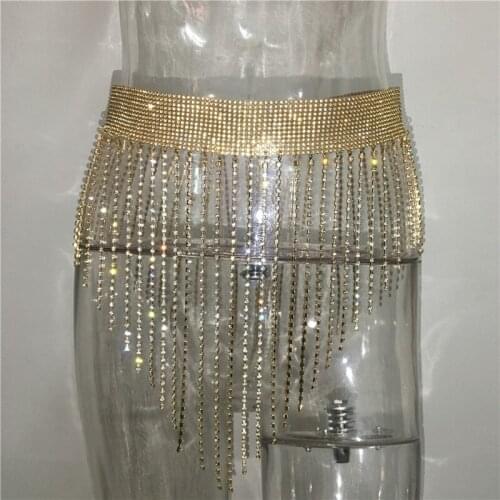 Body Chain Waist Woman Fringed Skirt Claw Chain Fashion Full Diamond Girdle Female Metal Trendy Gold Sliver Popular Accessories