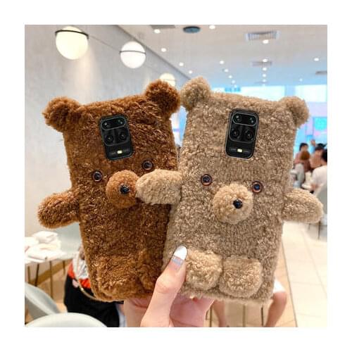 Fur Plush Cute Bear Phone Case For Xiaomi Redmi Note 5 5A 6 6A 7 7A 8 8A 8T 9 9A 9C 9S NFC Pro Plus Prime Cover Phone Funda