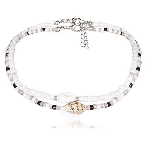 Exquisite Simple Shell Beaded Crystal Necklace Stackable Retro Women Naszyjnik Combination Packages Choker Wild fashion choker