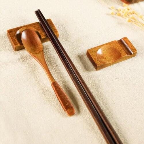 Picture Color Creative Double Wooden Chopsticks Spoon Support Rack Household Chopsticks Holder Care Kitchen Gadgets
