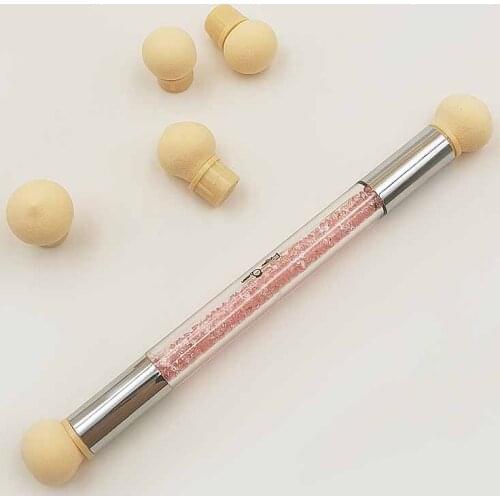 Double Head Nail Art Color Gradient Pen Acrylic Uv Gel Manicure Brush+4 Sponge Head Stamp Bloom Replacement Manicure Tools