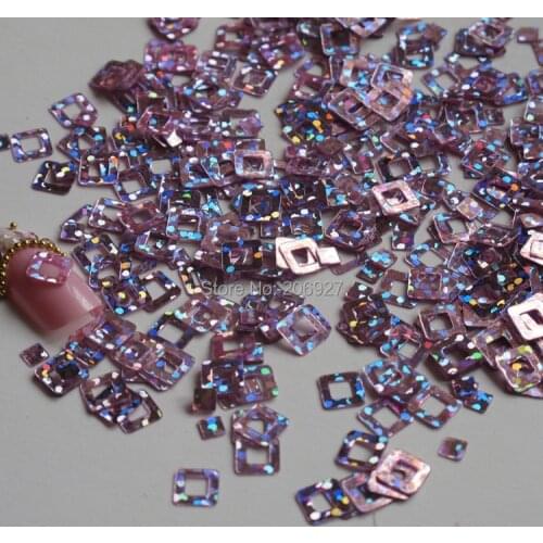 GD21-3 20g/bag Cute Laser Pink Square Nail Art Shinny Glitter Cute Decoration Nail Art Decoration