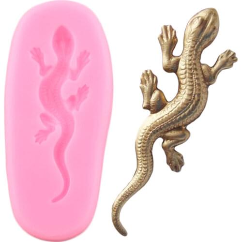Gecko Lizard Silicone Mold 3D Sugar Craft Fondant Resin Mould Cake Decorating Tools Chocolate Candy Polymer Clay Molds