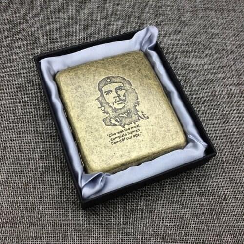 GPM02 Che Guevara Anniversary Cigarette Bronze Metal Cigarette Boxes for 20 Regular Smoking Accessories Che Guevara