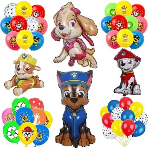 Paw Patrol Toys Balloons Figure Skye Chase Marshall Dog Paw Foil Balloon Boys Girls Birthday Party Room Deco Gifts For Children