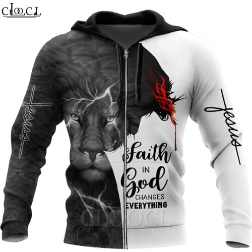 HX Newest Christian Jesus Catholic Zipper Hoodie Women Men 3D Print Fashion Sweatshirt Hip Hop Harajuku Tops Drop Shipping