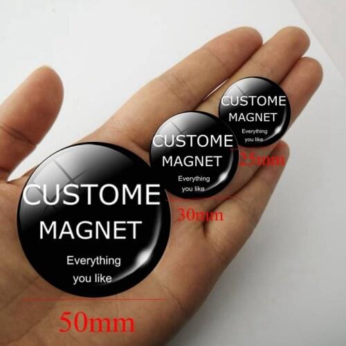 Custom Fridge Magnet Souvenir Photo Refrigerator Magnets 25mm/30mm/50mm Glass Magnetic Stickers Holder for Home Decor