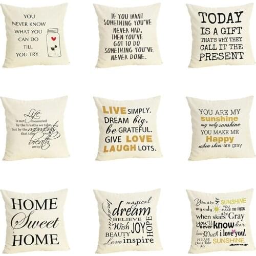 Sweet Home Love Cushion Cover Throw Pillow Case for Home Chair Sofa Decoration Square Pillowcases