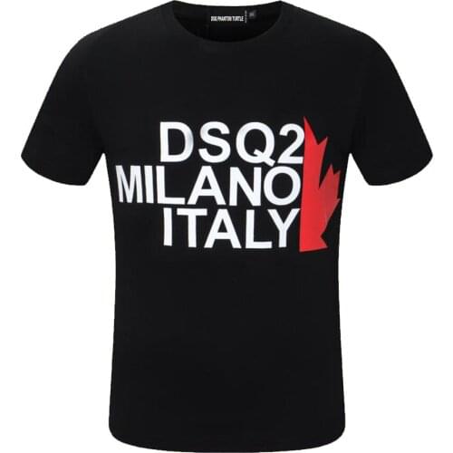 DSQ PHANTOM TURTLE Mens Short Sleeve Logo Series Graphic T-Shirt Men Fashion Print Cotton Tees Breathable Quality Tops D80541