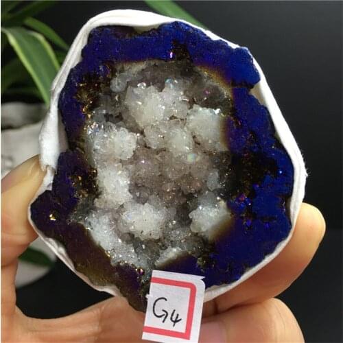 Natural Agate Crystal Geode Aureole Point Healing Home Decor