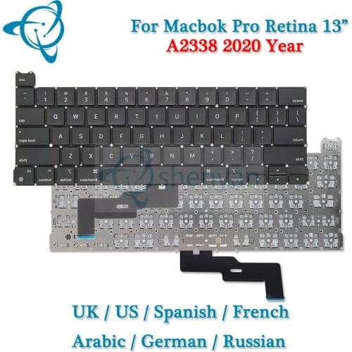 Laptop US UK Russian French Spsnish German Arabic Turkish Layout A2338 Keyboard For Macbook Pro Retina 13.3" 2020 EMC 3578