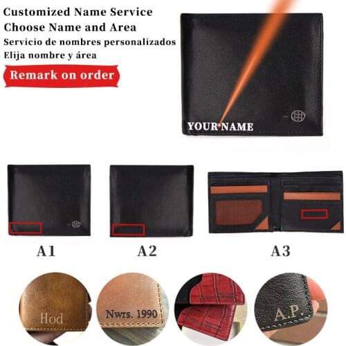 Name Engraving New Short Slim Mens Wallet Coin Purse Anti-theft Fashion Smart Designer Wallet For Men Genuine Leather Gift