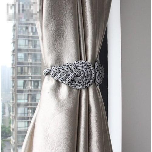 One pair tieback High-grade Chinese knot rope buckle modern woven curtain decoration accessories tie straps tie tape M255