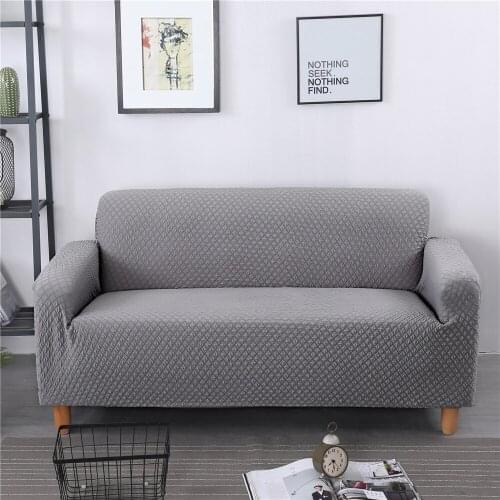 Solid Color Sofa Covers Thick Jacquar Universal Stretch Elastic Couch Slipcovers Sectional Sofa Covers Plush Warm 1/2/3/4 Seater