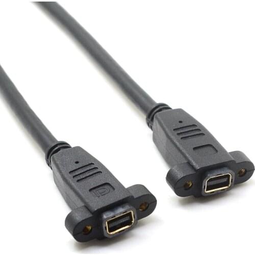 Mini Displayport Thunderbolt Mini DP Female To Female Adapter Cable Converter Cable Extension cord 30cm With Panel screw mount